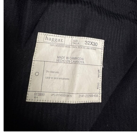 HAGGAR Plaid Grey 2-Piece Suit Set Business Casual Formal Blazer & Pants Men 42S - Picture 9 of 10